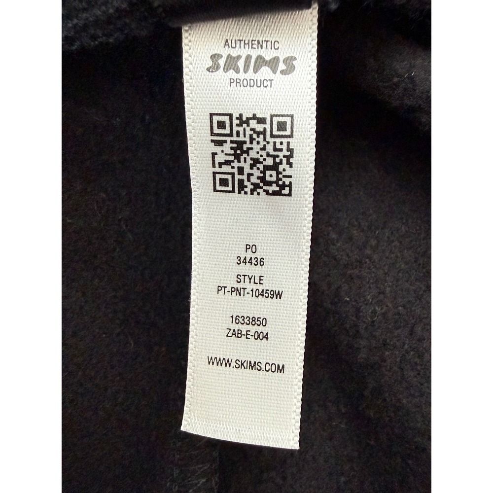 SKIMS Sweatpants Women's Medium Cotton Fleece Exposed Boxer Wide Leg Black New - Picture 12 of 12